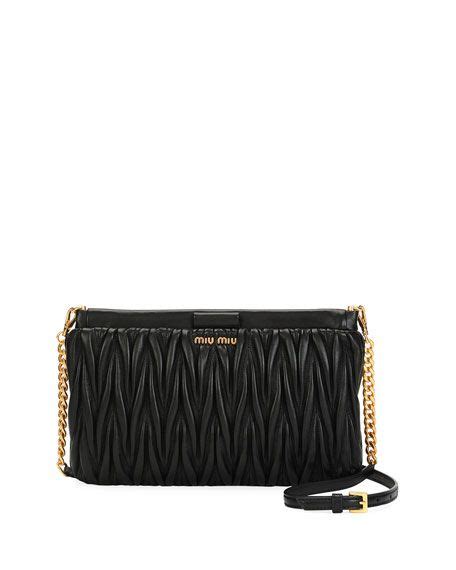 miu miu matelassé lambskin leather clutch|Black Matelassé Leather Clutch .